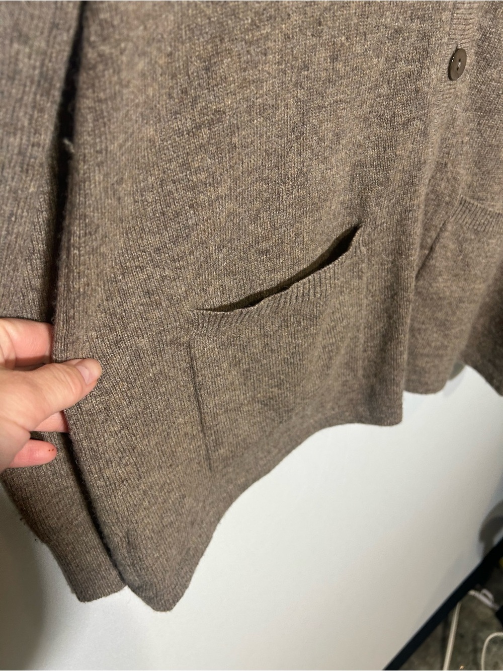 Autumn Cashmere 100% Cashmere Reversible Cardigan Sweater M Taupe - Picture 7 of 10
